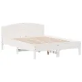 Cadre de lit sans matelas blanc 140x200 cm bois de pin massif