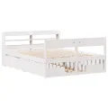 Cadre de lit sans matelas blanc 140x190 cm bois de pin massif