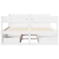 Cadre de lit sans matelas blanc 140x190 cm bois de pin massif