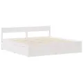 Cadre de lit sans matelas blanc 140x190 cm bois de pin massif