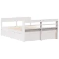 Cadre de lit sans matelas blanc 140x190 cm bois de pin massif
