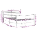Cadre de lit avec tête de lit blanc 140x200 cm bois pin massif