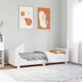 Cadre de lit sans matelas blanc 100x200 cm bois de pin massif