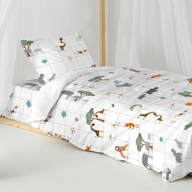 Parure de couette HappyFriday Mini savanna Multicouleur Lit 1 persone