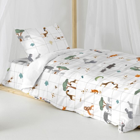 Parure de couette HappyFriday Mini savanna Multicouleur Lit 1 persone