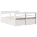 Cadre de lit sans matelas blanc 140x200 cm bois de pin massif