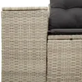 Canapé de jardin 2 places et coussins gris clair résine tressée