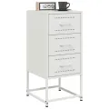 Tables de chevet 2 pcs blanc 36x39x78 cm acier