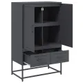 Buffet haut anthracite 68x39x111,5 cm acier