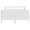 Cadre de lit sans matelas blanc 150x200 cm bois de pin massif