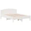 Cadre de lit sans matelas blanc 150x200 cm bois de pin massif