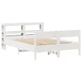 Cadre de lit sans matelas blanc 150x200 cm bois de pin massif