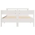 Cadre de lit sans matelas blanc 150x200 cm bois de pin massif