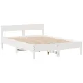 Cadre de lit sans matelas blanc 150x200 cm bois de pin massif