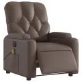 Fauteuil de massage inclinable électrique marron similicuir