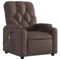 Fauteuil de massage inclinable électrique marron similicuir