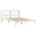 Cadre de lit et tête de lit sans matelas blanc 135x190 cm