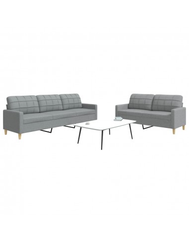 Ensemble de canapés 2 pcs gris clair tissu