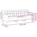 Canapé 3 places avec oreillers décoratifs crème 210 cm tissu
