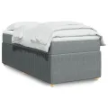 cadre de lit et matelas Gris clair 90x190 cm Tissu