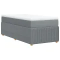 cadre de lit et matelas Gris clair 90x190 cm Tissu