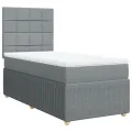 cadre de lit et matelas Gris clair 90x190 cm Tissu