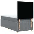 cadre de lit et matelas Gris clair 90x190 cm Tissu