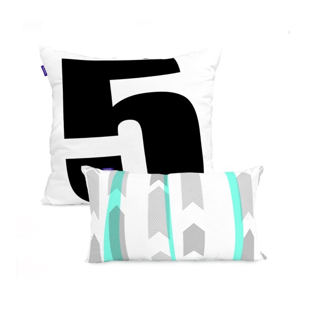 Cushion cover HappyFriday Blanc Five Multicolour 2 Pieces