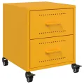 Tables de chevet 2 pcs jaune moutarde 36x39x43,5 cm acier
