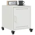 Tables de chevet 2 pcs blanc 36x39x43,5 cm acier