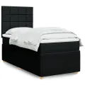 cadre de lit avec matelas Noir 90x190 cm Tissu