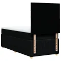 cadre de lit avec matelas Noir 90x190 cm Tissu