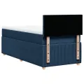 cadre de lit avec matelas Bleu 90x190 cm Tissu