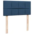 cadre de lit avec matelas Bleu 90x190 cm Tissu