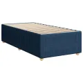cadre de lit avec matelas Bleu 90x190 cm Tissu