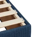cadre de lit avec matelas Bleu 90x190 cm Tissu