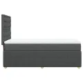 cadre de lit et matelas Gris foncé 90x190 cm Tissu