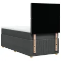 cadre de lit et matelas Gris foncé 90x190 cm Tissu