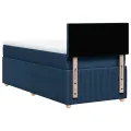 cadre de lit avec matelas Bleu 90x190 cm Tissu