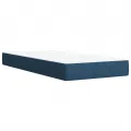cadre de lit avec matelas Bleu 90x190 cm Tissu