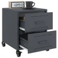 Tables de chevet 2 pcs anthracite 36x39x43,5 cm acier