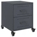 Tables de chevet 2 pcs anthracite 36x39x43,5 cm acier