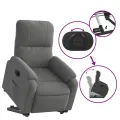 Fauteuil inclinable électrique gris foncé tissu microfibre
