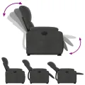 Fauteuil inclinable électrique gris foncé tissu microfibre