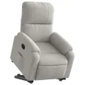Fauteuil inclinable gris clair tissu microfibre