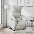 Fauteuil inclinable gris clair tissu microfibre