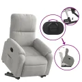 Fauteuil inclinable gris clair tissu microfibre