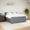 cadre de lit et matelas Gris foncé 180x200cm Velours