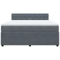 cadre de lit et matelas Gris foncé 180x200cm Velours