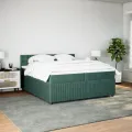 cadre de lit et matelas Vert foncé 200x200cm Velours